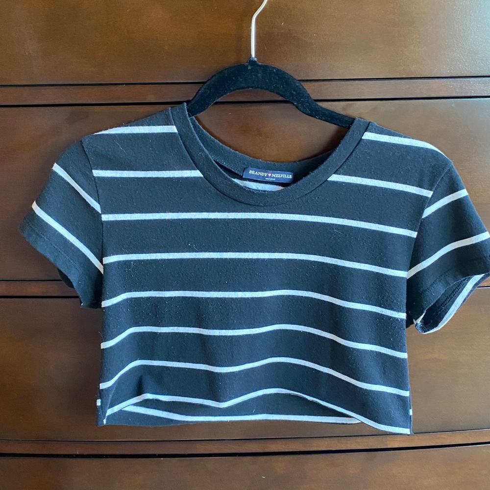 cropped brandy melville striped tee